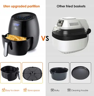 UTEN Airfryer XXL 6.5L LED Touchscreen 1800W 8 Programma's — miniatuur 7