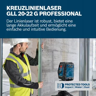 BOSCH Professional GLL 20-22 G Lijnlaser Groen 20m Binnen — miniatuur 2