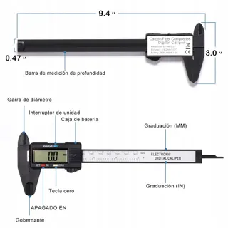 VINABO Digitale Schuifmaat 150mm 6 Inch Elektronisch Meetgereedschap LCD — miniatuur 6