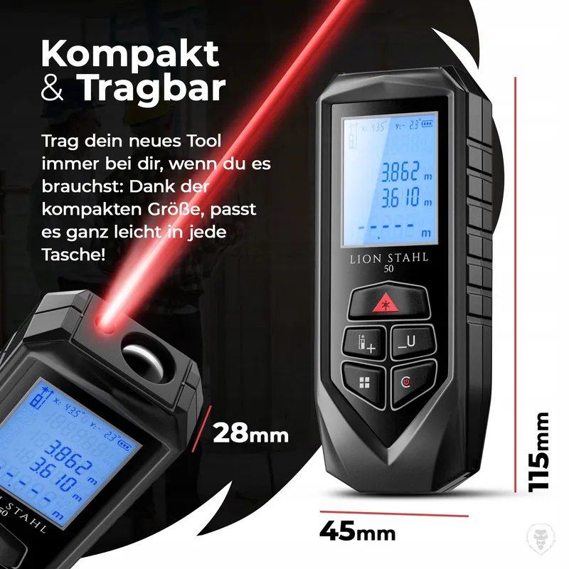 LION STAHL Laser Afstandsmeter 5cm-50m Binnen Batterijen — foto 2