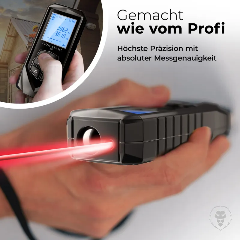 LION STAHL Laser Afstandsmeter 5cm-50m Binnen Batterijen — foto 4