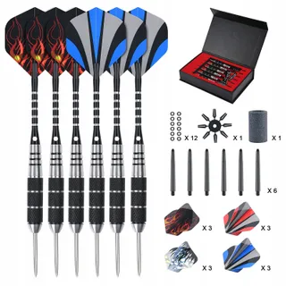 FLINTRONIC Stalen Dartset 22g 6 Stuks Aluminium Schachten O-ringen — miniatuur 1