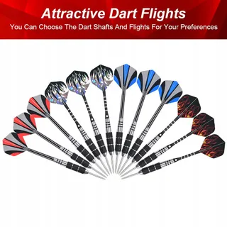 FLINTRONIC Stalen Dartset 22g 6 Stuks Aluminium Schachten O-ringen — miniatuur 2