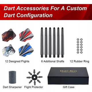 FLINTRONIC Stalen Dartset 22g 6 Stuks Aluminium Schachten O-ringen — miniatuur 4