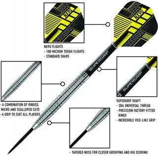 HARROWS NX90 90% Wolfraam Steeltip Darts 21g-26g — miniatuur 5