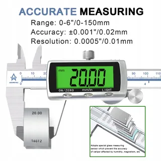 ACEMETER Digitale Schuifmaat 150mm LCD RVS IP54 Waterdicht — miniatuur 2
