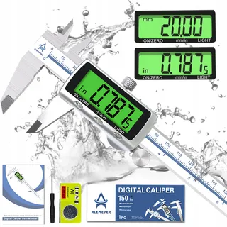 ACEMETER Digitale Schuifmaat 150mm LCD RVS IP54 Waterdicht — miniatuur 1