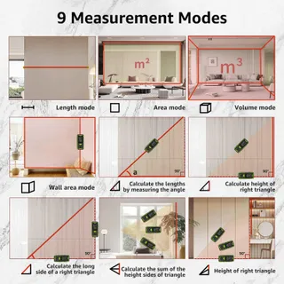 HUEPAR Dubbele Laserafstandsmeter 200M LCD Afstand Oppervlak — miniatuur 3