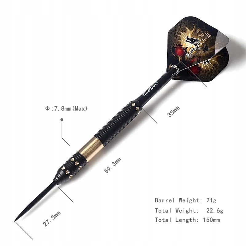 CUESOUL Dragon Deluxe Messing Steeldarts 21g F2303-L — foto 2