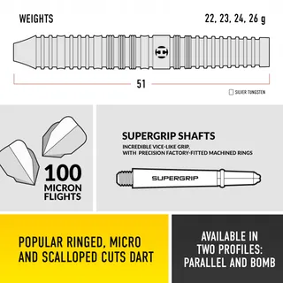 HARROWS NX90 Professionele Dartset 90% Wolfraam 26g Supergrip — miniatuur 4