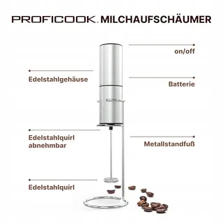 PROFICOOK Melkopschuimer Elektrisch Cappuccino Latte Macchiato — miniatuur 3