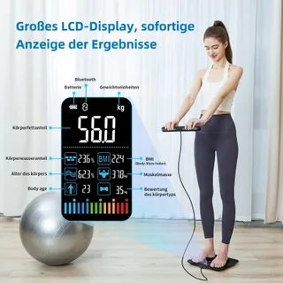 LEPULSE P1 Lichaamsanalyseweegschaal App 24 Gebruikers Zwart — miniatuur 7