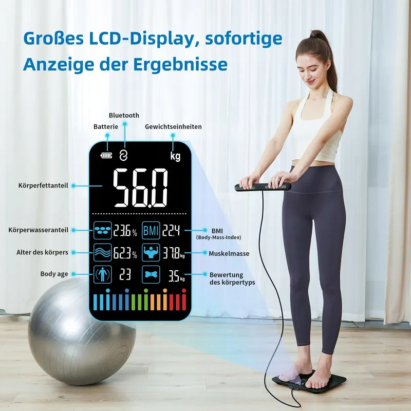 LEPULSE P1 Lichaamsanalyseweegschaal App 24 Gebruikers Zwart — foto 7