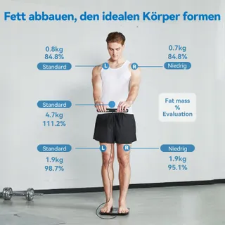 LEPULSE P1 Lichaamsanalyseweegschaal App 24 Gebruikers Zwart — miniatuur 3