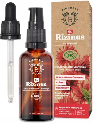 BIONOBLE Ricinusolie Bio 50ml Natuurlijk Haar Wimpers Wenkbrauwen Baard