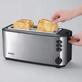 SEVERIN AT 2509 Broodrooster 4 Sneden Opwarmrek 1400W RVS Zwart — miniatuur 6