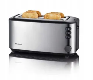 SEVERIN AT 2509 Broodrooster 4 Sneden Opwarmrek 1400W RVS Zwart — miniatuur 16