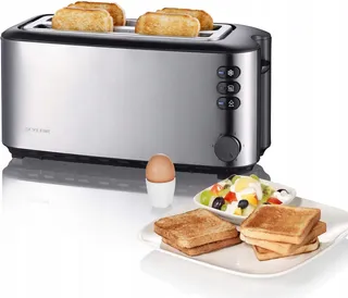 SEVERIN AT 2509 Broodrooster 4 Sneden Opwarmrek 1400W RVS Zwart — miniatuur 11