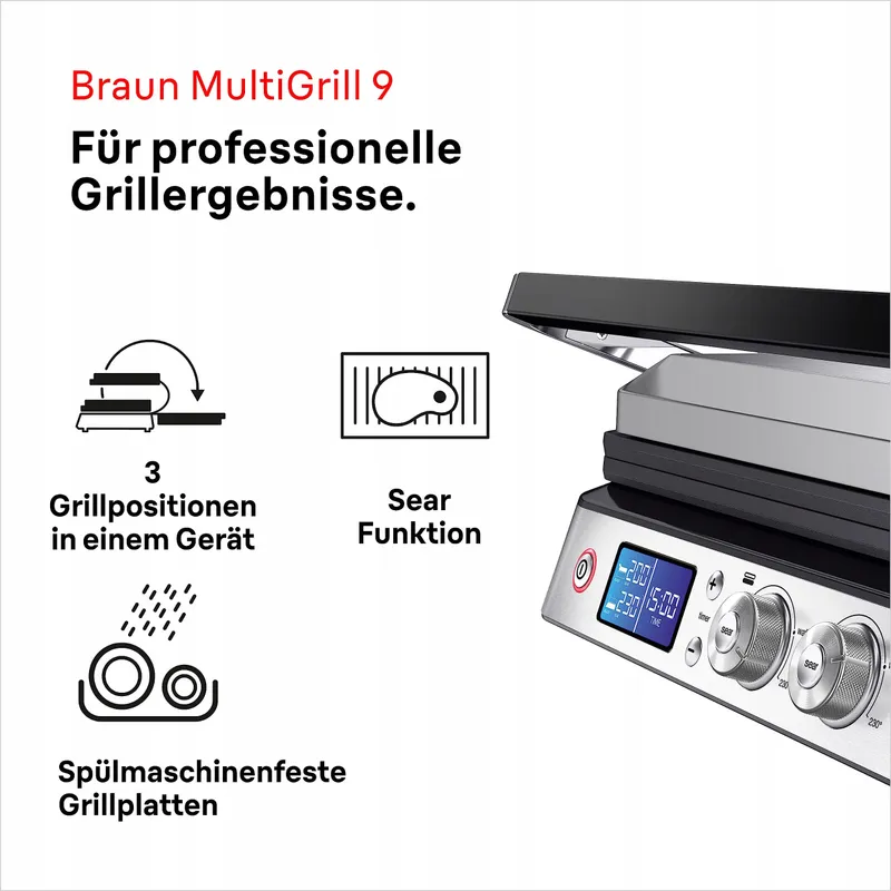 BRAUN MultiGrill 9 CG9047 Contactgrill Verwisselbare Platen 230°C — foto 2