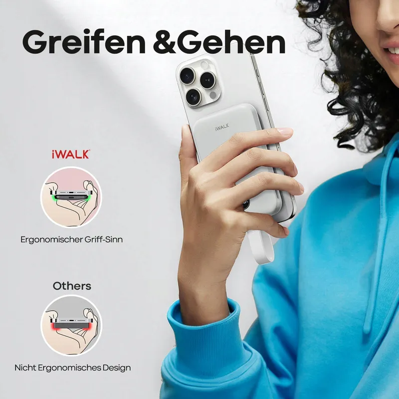 iWALK MagSafe Powerbank 10000mAh 15W 30W Snelladen USB-C LED — foto 6