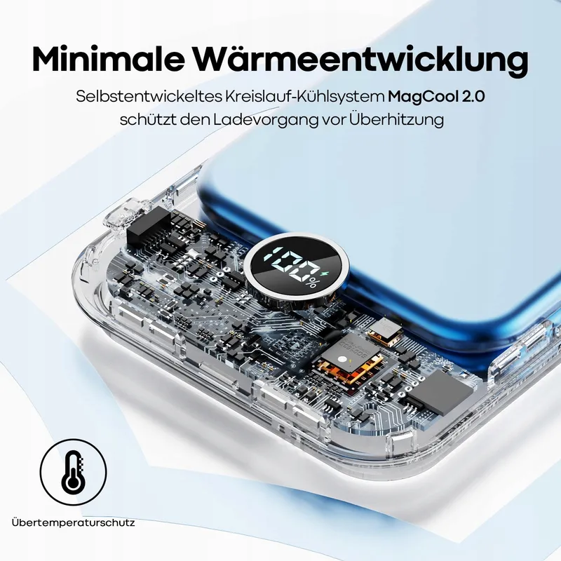 iWALK MagSafe Powerbank 10000mAh 15W 30W Snelladen USB-C LED — foto 4