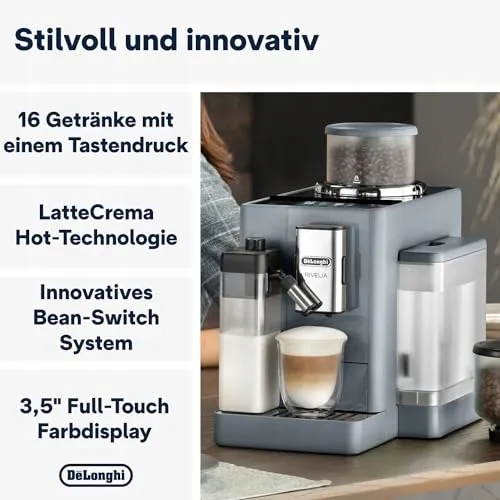 DE'LONGHI Rivelia Koffiezetapparaat LatteCrema 16 Dranken Grijs — foto 3