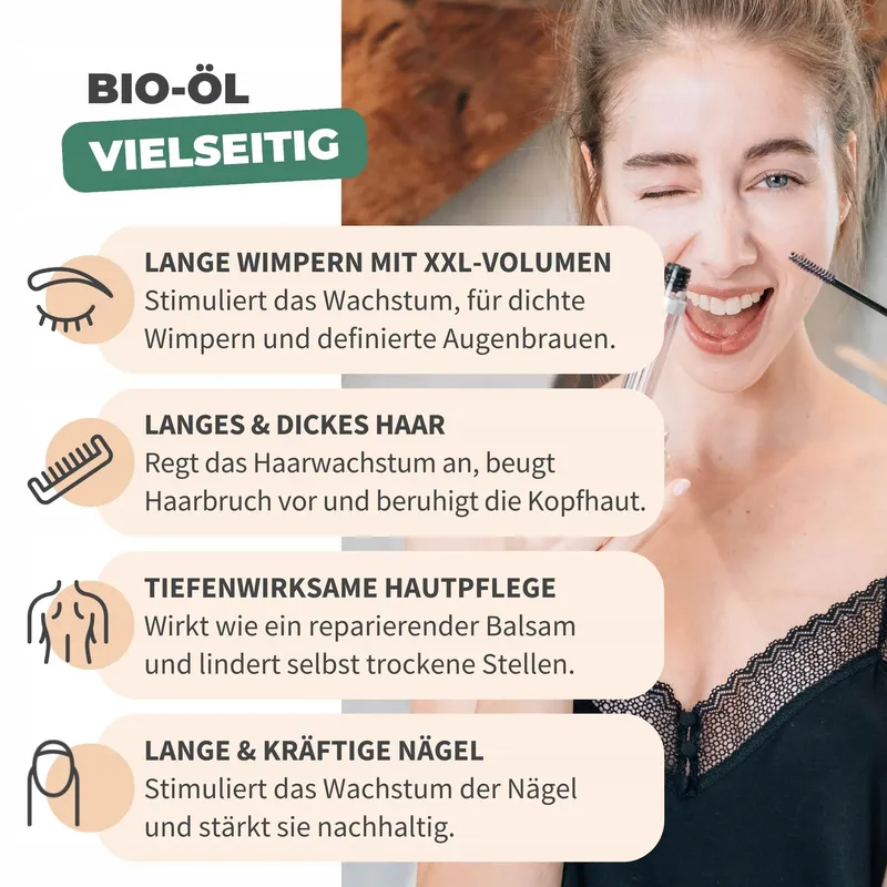 BIONOBLE Ricinusolie Bio 50ml Natuurlijk Haar Wimpers Wenkbrauwen Nagels — foto 3