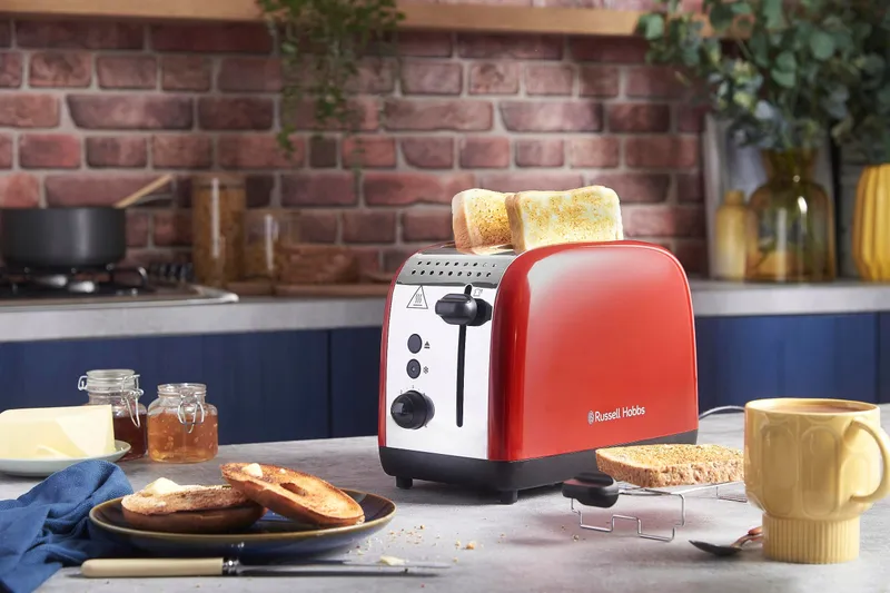 RUSSELL HOBBS Colours Plus Broodrooster 2 Sneden RVS Rood 1600W — foto 2