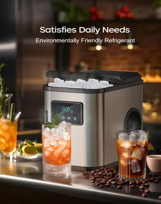 KEEGONE IJsblokjesmachine LED 2L met Schep en Mand — miniatuur 6