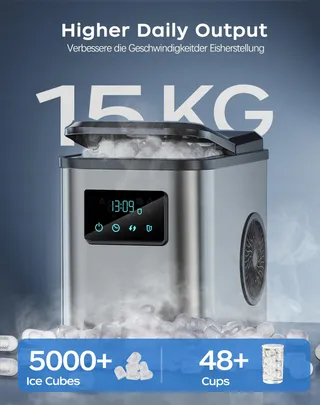 KEEGONE IJsblokjesmachine LED 2L met Schep en Mand — miniatuur 8