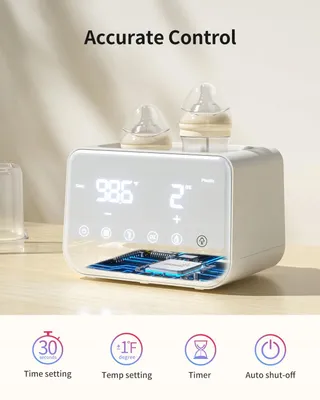 GROWNSY Flessenwarmer Sterilisator 8-in-1 LCD BPA-vrij Wit — miniatuur 3