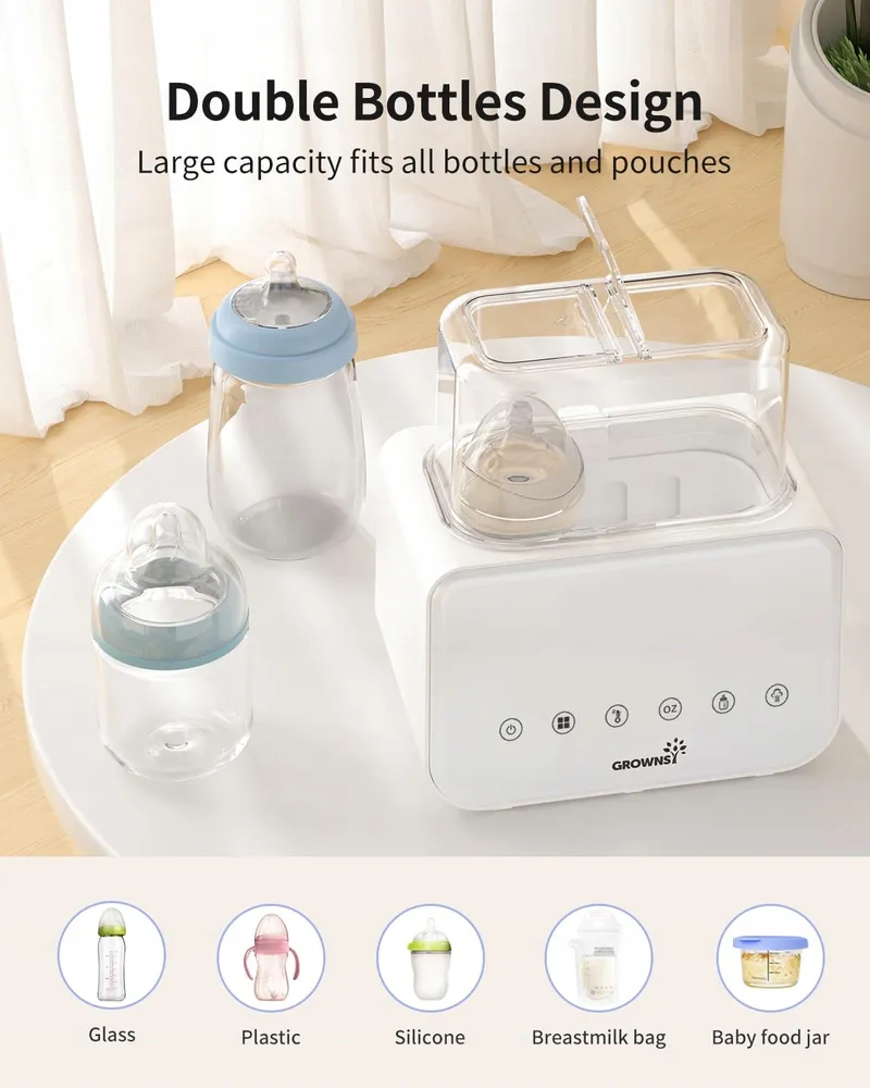GROWNSY Flessenwarmer Sterilisator 8-in-1 LCD BPA-vrij Wit — foto 4