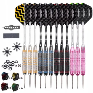 TURNART Stalen Dartpijlen 12-delig 24g Aluminium Schacht Roze — miniatuur 1