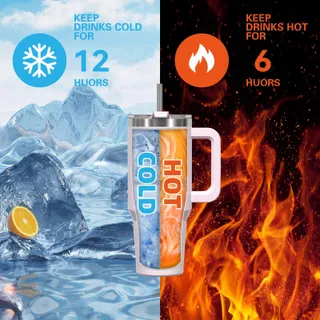 WATERSY Thermosbeker 30oz Roestvrij Staal Handvat Rietje — miniatuur 3