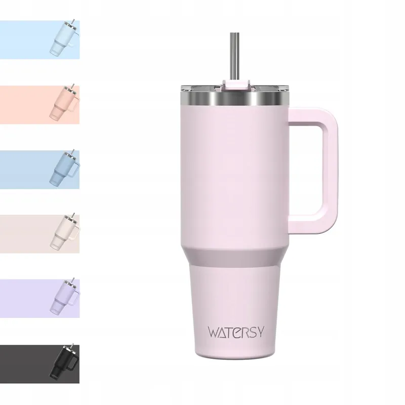WATERSY Thermosbeker 30oz Roestvrij Staal Handvat Rietje — foto 1