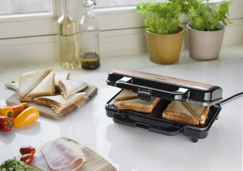 BESTRON XL Tosti-ijzer 900W Antiaanbaklaag Automatische Regeling — foto 5