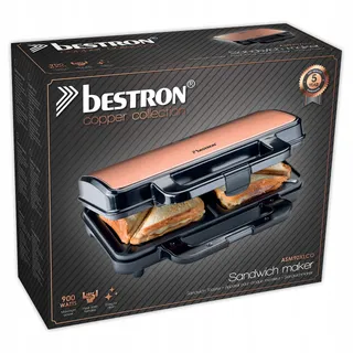 BESTRON XL Tosti-ijzer 900W Antiaanbaklaag Automatische Regeling — miniatuur 6