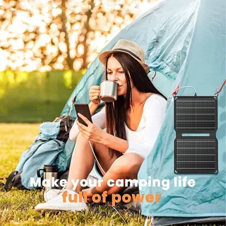 FLEXSOLAR 10W Waterdicht Zonnepaneel USB iPhone iPad Camping — miniatuur 7