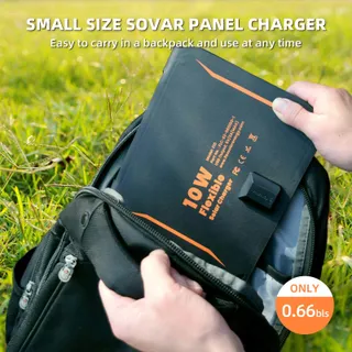 FLEXSOLAR 10W Waterdicht Zonnepaneel USB iPhone iPad Camping — miniatuur 8