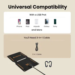 FLEXSOLAR 10W Waterdicht Zonnepaneel USB iPhone iPad Camping — miniatuur 5
