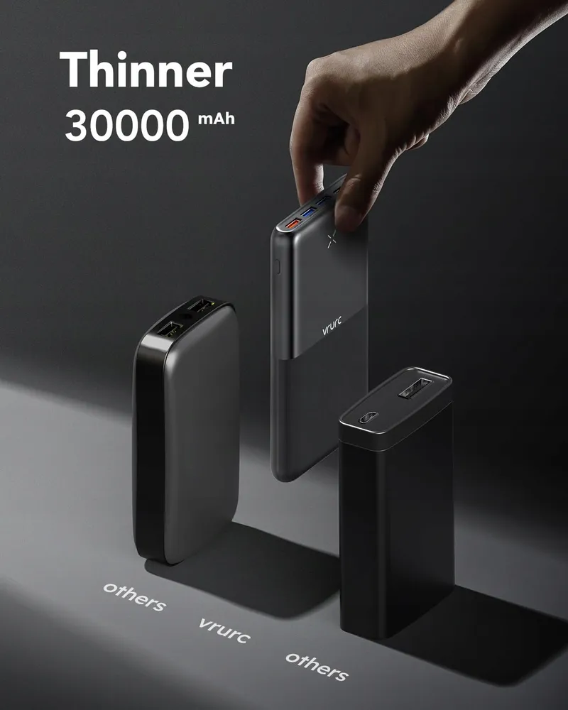 VRURC Power Bank 30000mAh Snelladen USB C Voor iPhone — foto 7