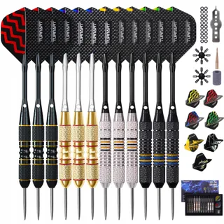 TURNART Professionele Stalen Dartpijlen 12 Stuks Met Etui — miniatuur 1