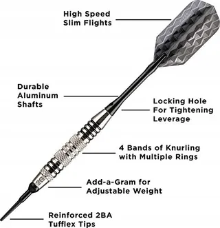 VIPER Bobcat Verstelbare Softtip Dartpijlen met Etui Vernikkeld — miniatuur 6