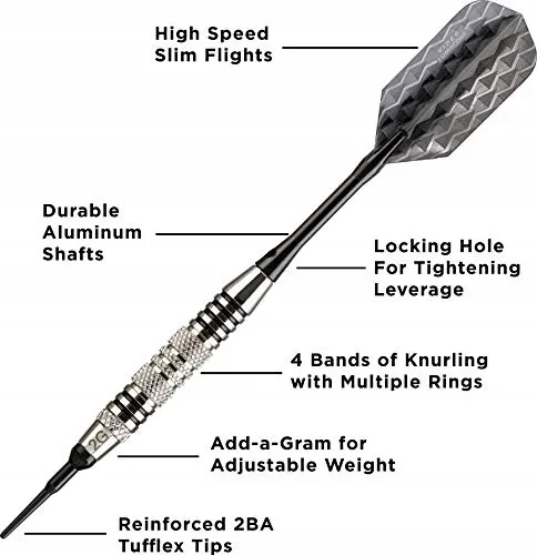 VIPER Bobcat Verstelbare Softtip Dartpijlen met Etui Vernikkeld β foto 6
