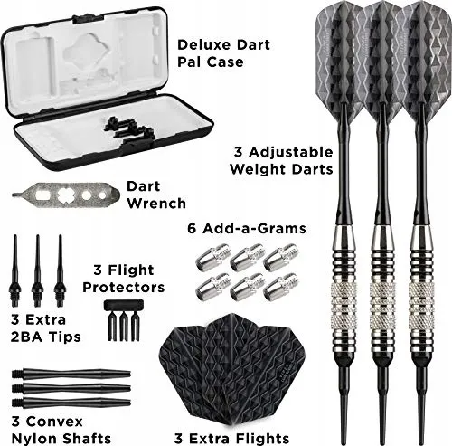 VIPER Bobcat Verstelbare Softtip Dartpijlen met Etui Vernikkeld β foto 4