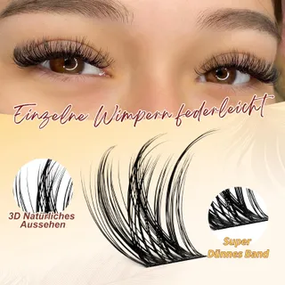 QUEWEL Wimperextensies Set Natuurlijke Clusters 10-16mm Lijm Pincet — miniatuur 4