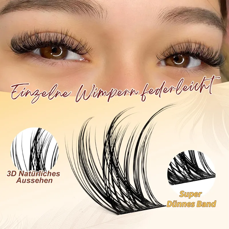 QUEWEL Wimperextensies Set Natuurlijke Clusters 10-16mm Lijm Pincet — foto 4