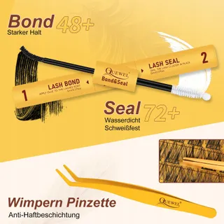 QUEWEL Wimperextensies Set Natuurlijke Clusters 10-16mm Lijm Pincet — miniatuur 5