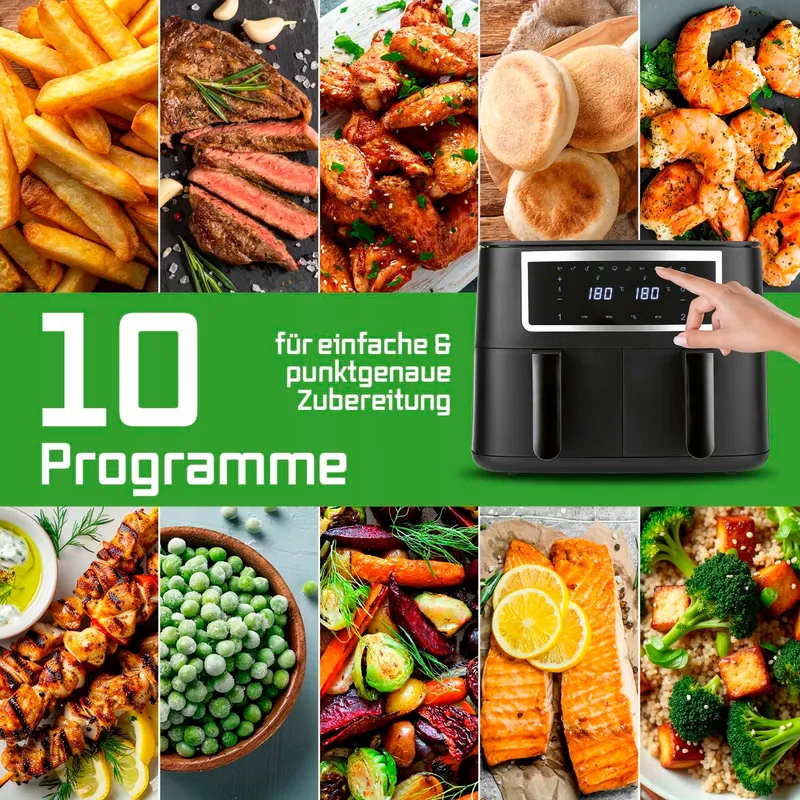 GOURMETMAXX Dubbele Airfryer 2x4L Touchscreen — foto 8