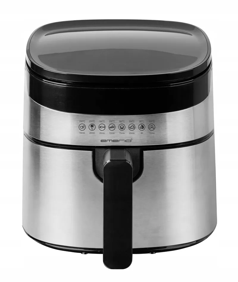 EMERIO Digitale Airfryer 4.5L 1300W 8 Programma's Inox — foto 2